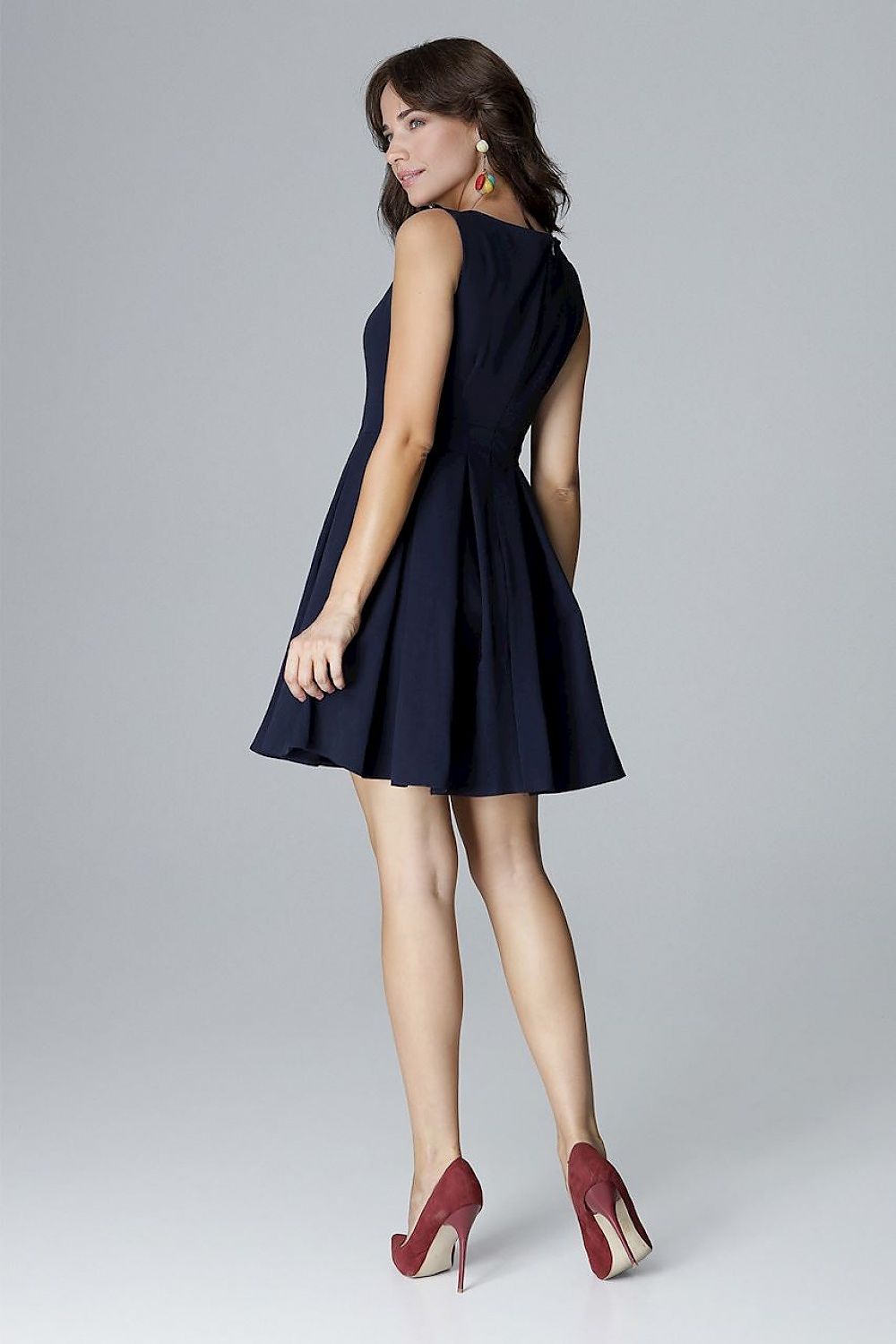 Lenitif Sleeveless Cocktail Dress with Flared Skirt