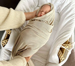 Light knitted bamboo swaddle blanket - Beige