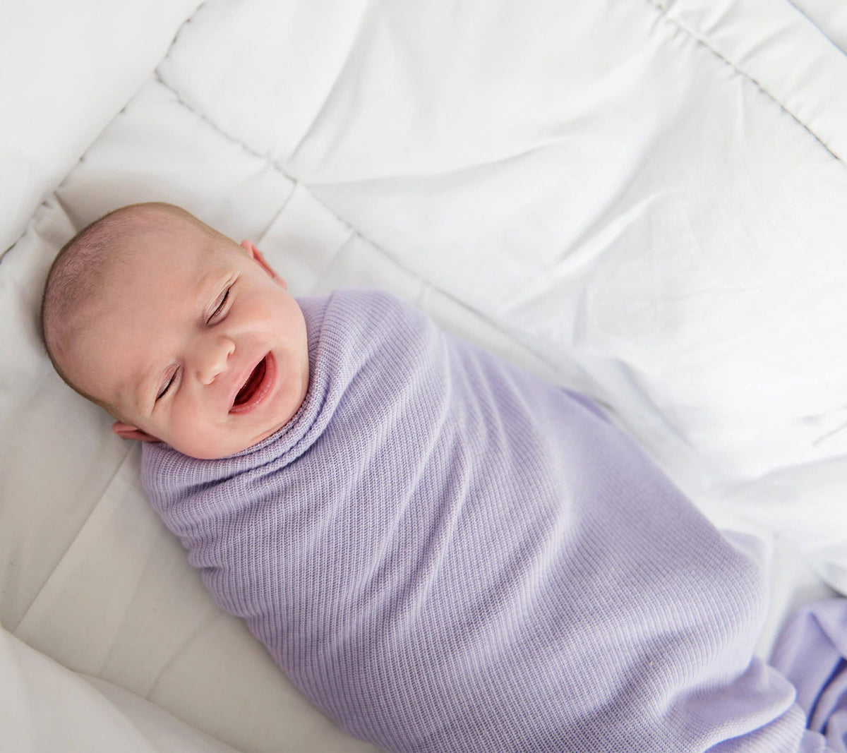 Light knitted bamboo swaddle blanket - Lavender