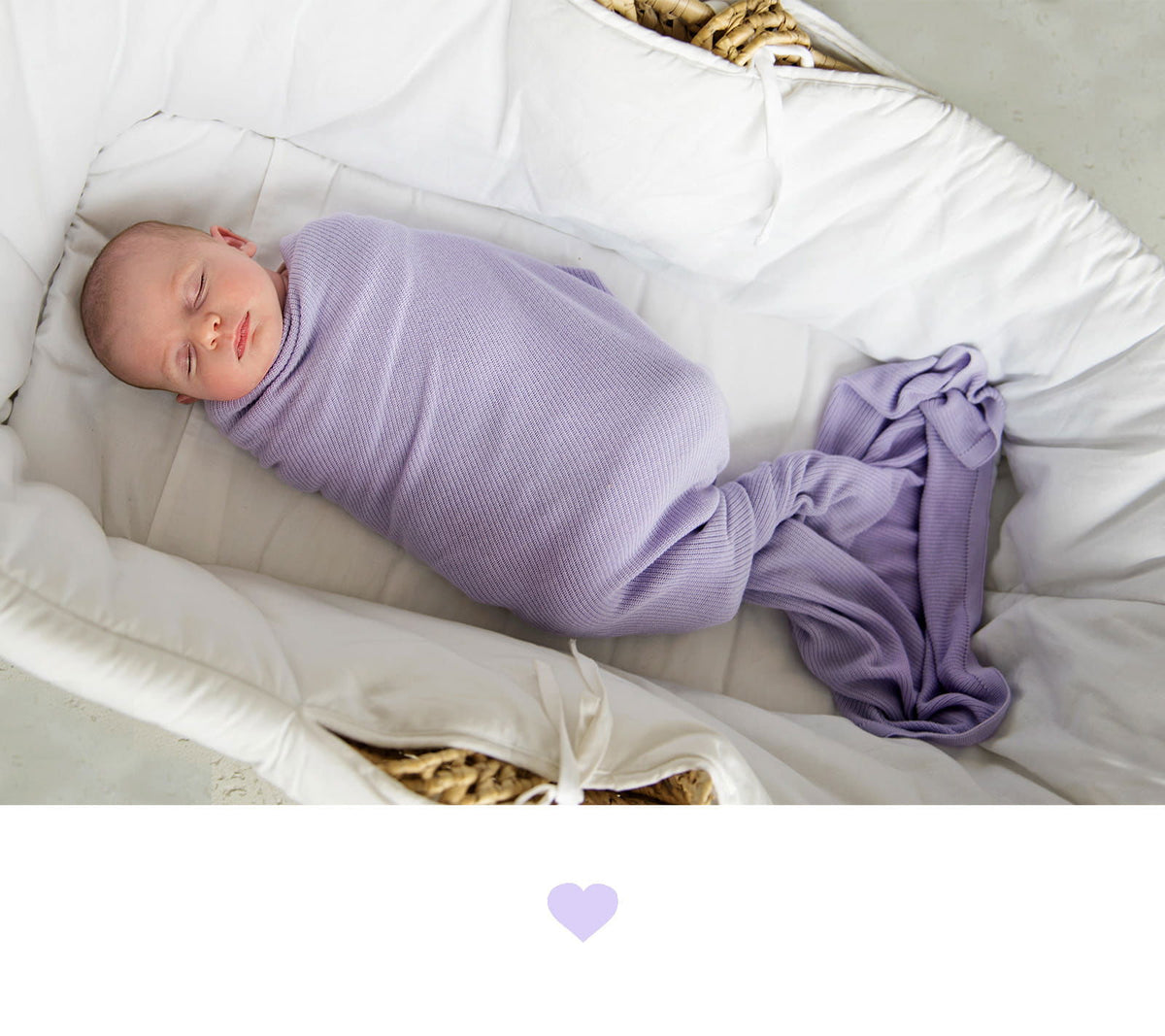 Light knitted bamboo swaddle blanket - Lavender