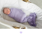 Light knitted bamboo swaddle blanket - Lavender