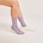 Lilac Check Everyday Crew Socks