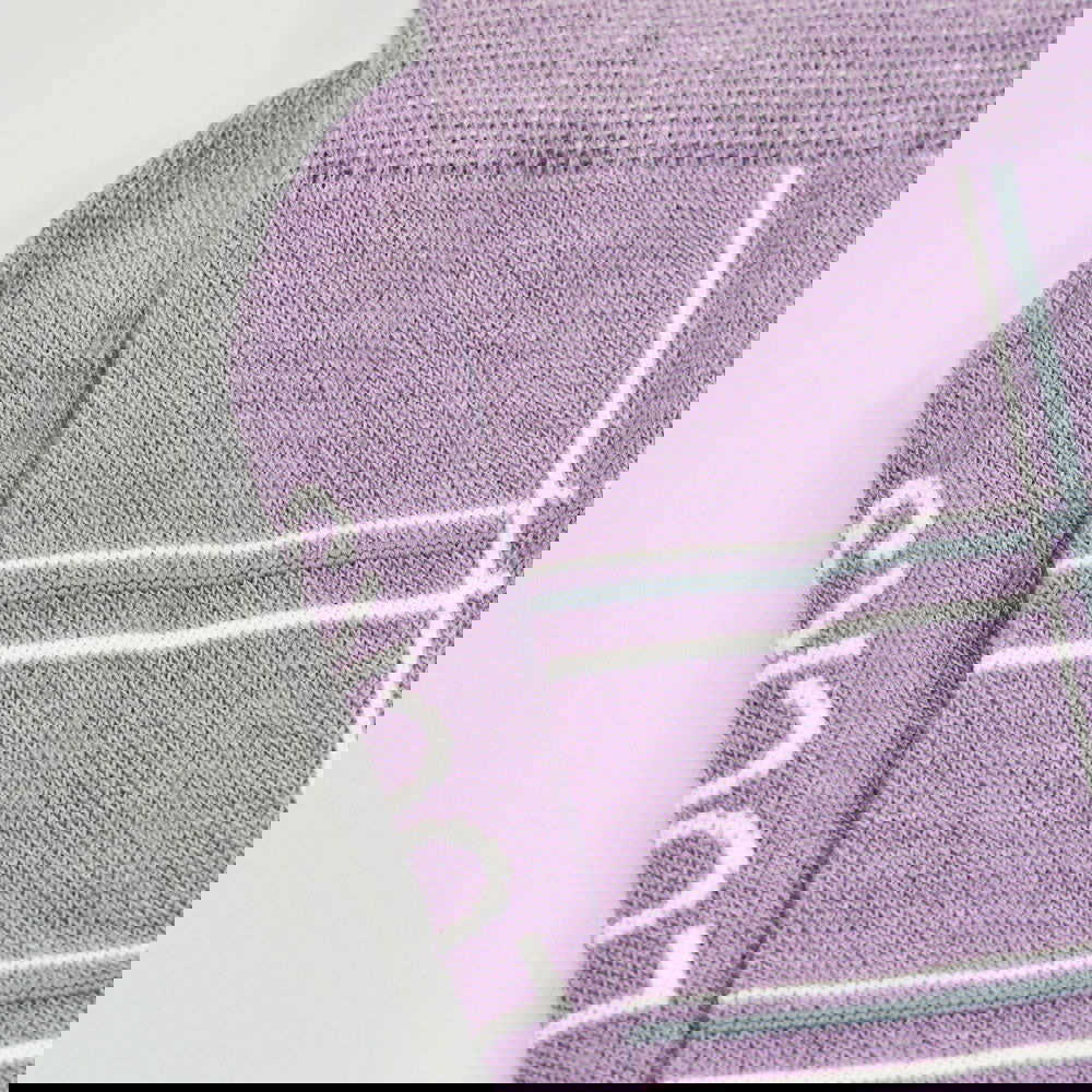 Lilac Check Everyday Crew Socks