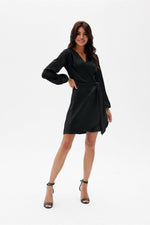 Long Sleeve Satin Short Dress | 12 Colours | Roco Fashion