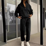 Long-sleeved Sports Sweatshirt Suit Fashion Stand-up Collar Zip-up Loungewear Set