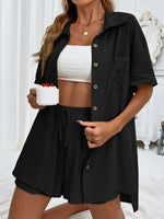 Loose-fit Short-sleeve Short Two-piece Shorts & Top Co-ord Set