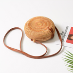 Lucia Hand-Woven Bamboo Rattan Grass Straw Holiday Vacation Bag Round