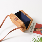 Lucia Hand-Woven Bamboo Rattan Grass Straw Holiday Vacation Bag