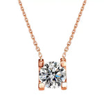 Lulu Sterling Silver Moissanite Necklace | Silver & Rose Gold Rose Gold