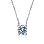 Lulu Sterling Silver Moissanite Necklace | Silver & Rose Gold Silver