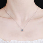 Lulu Sterling Silver Moissanite Necklace | Silver & Rose Gold