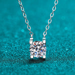 Lulu Sterling Silver Moissanite Necklace | Silver & Rose Gold