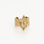 Luna Wide Band Irregular Crystal Gold Ring