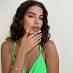 Luna Wide Band Irregular Crystal Gold Ring