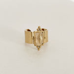Luna Wide Band Irregular Crystal Gold Ring
