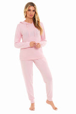 Daisy Dreamer Pink Grey Hooded Pyjama Set - Soft Stretchable Loungewear