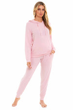 Daisy Dreamer Pink Grey Hooded Pyjama Set - Soft Stretchable Loungewear