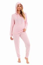 Daisy Dreamer Pink Grey Hooded Pyjama Set - Soft Stretchable Loungewear