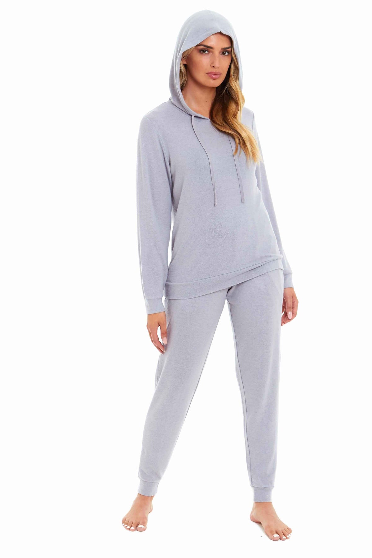 Daisy Dreamer Pink Grey Hooded Pyjama Set - Soft Stretchable Loungewear