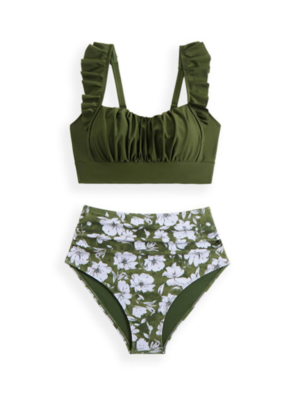Lydia High Waisted Ruffled Two Piece Bikini Set
