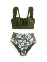 Lydia High Waisted Ruffled Two Piece Bikini Set