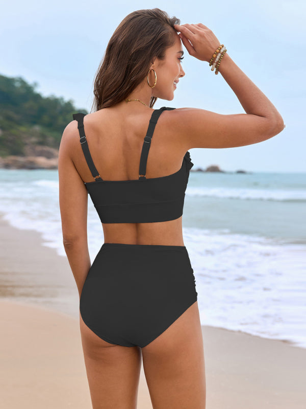 Lydia High Waisted Ruffled Two Piece Bikini Set