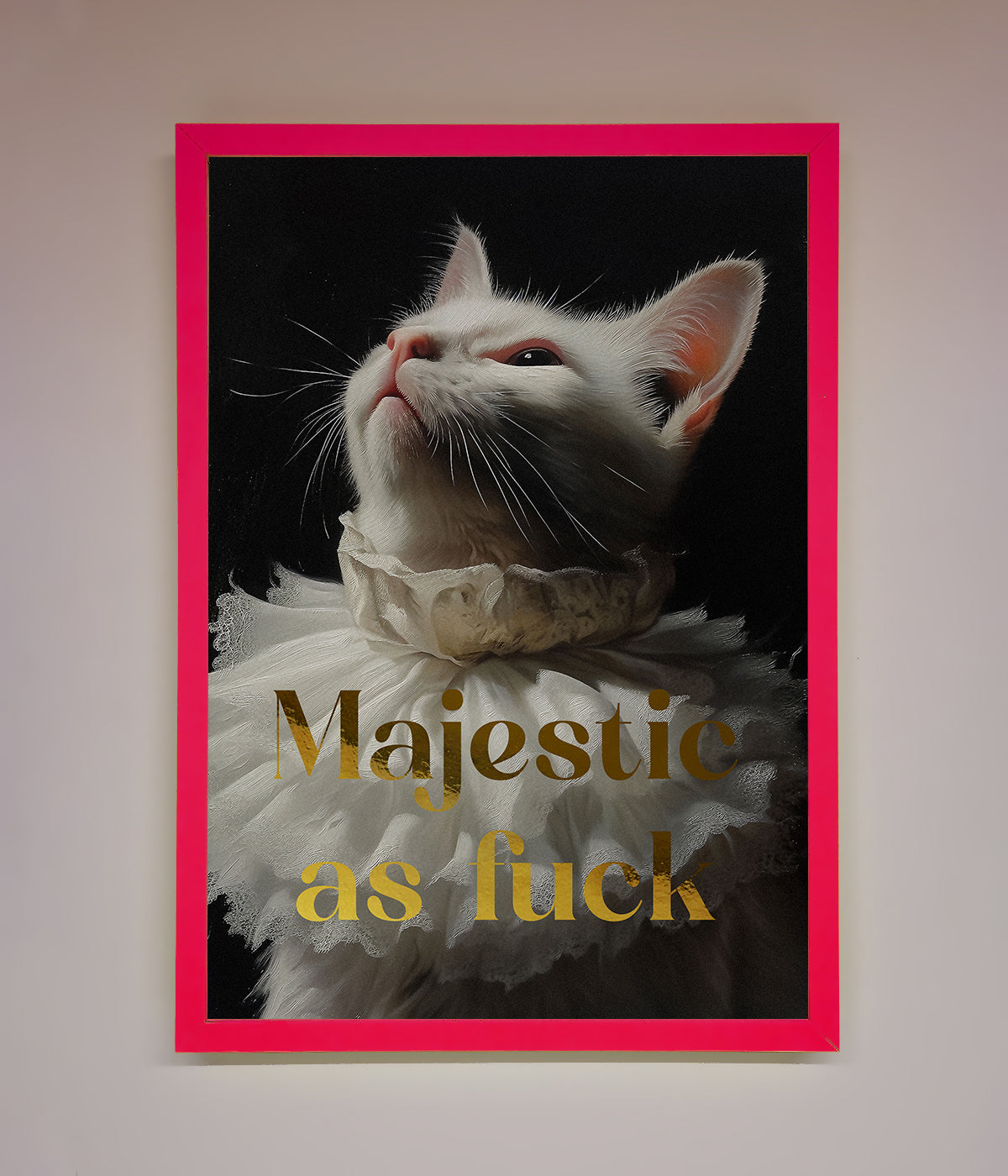 Majestic As Foil Print Neon Pink
