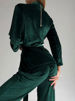 MAJESTIC Luxurious Emerald Green Velour Robe Green