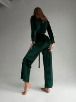 MAJESTIC Luxurious Emerald Green Velour Robe