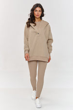 Makadamia 3-in-1 Loungewear Set with Sweatshirt, Top, and Leggings beige one-size-fits-all