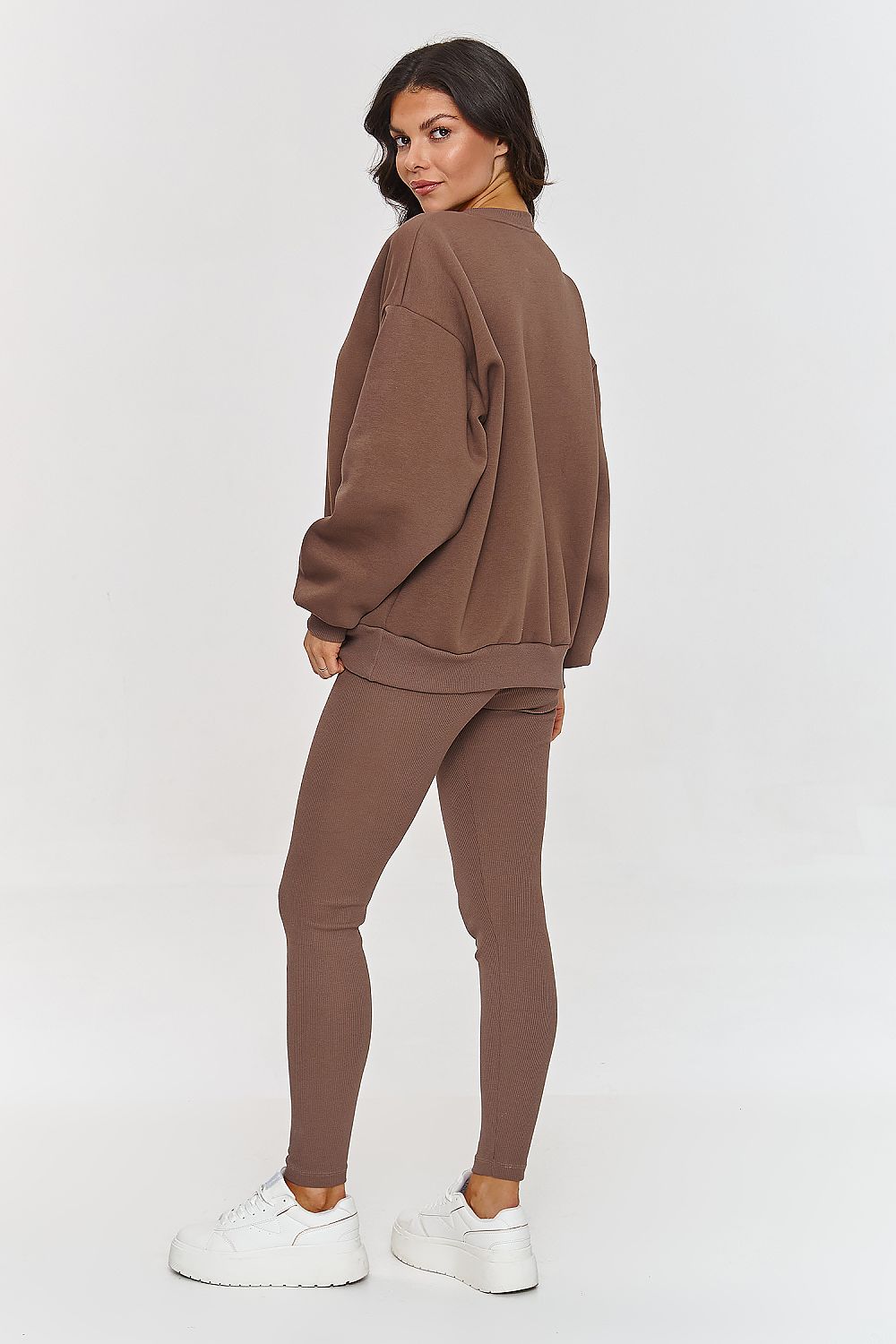Makadamia Cotton Sweatsuit Set with Oversized Sweatshirt and Leggings