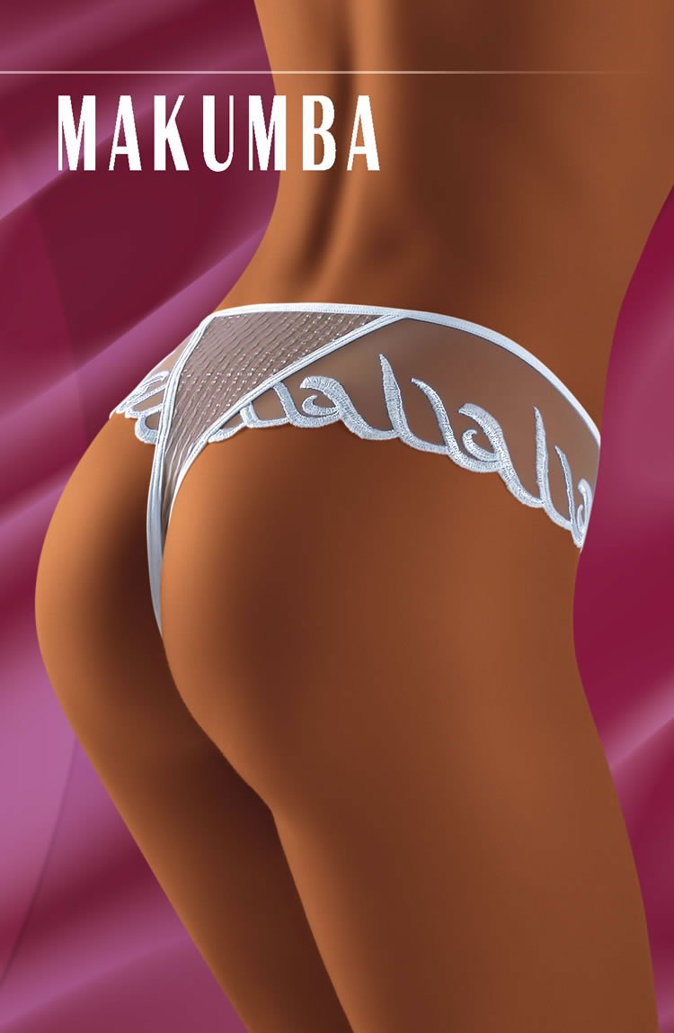 Wolbar Makumba Embroidered Thong White