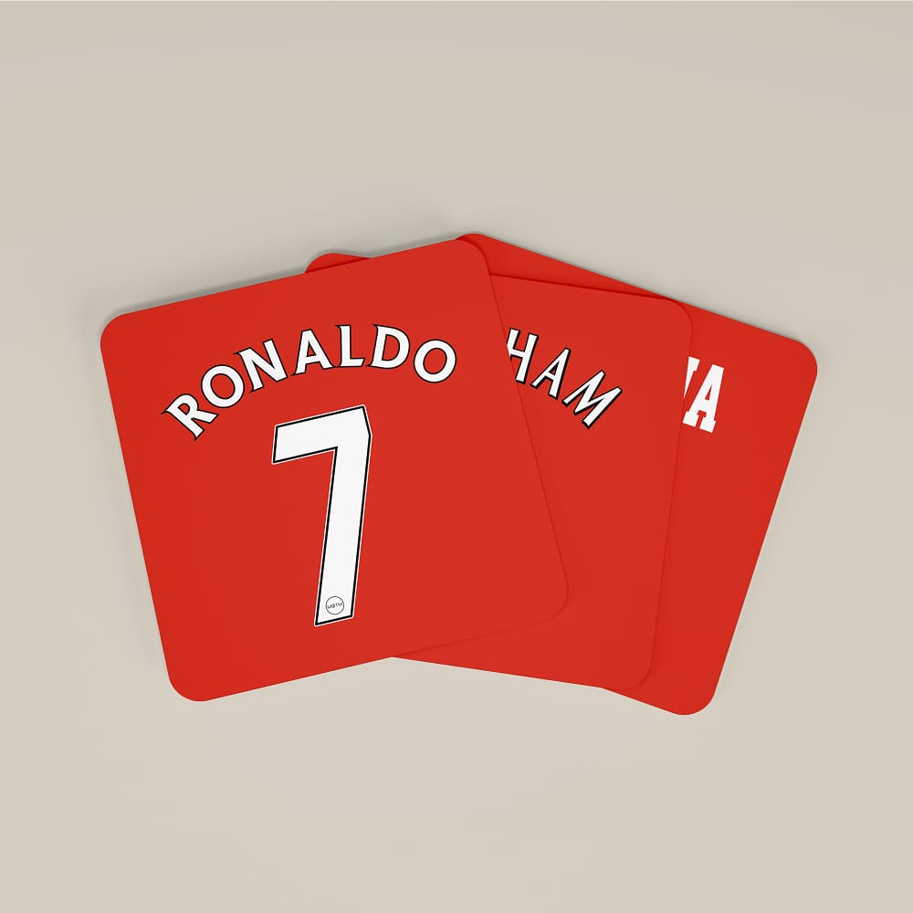 Manchester United Legends 7s Football Coasters - Set of 4