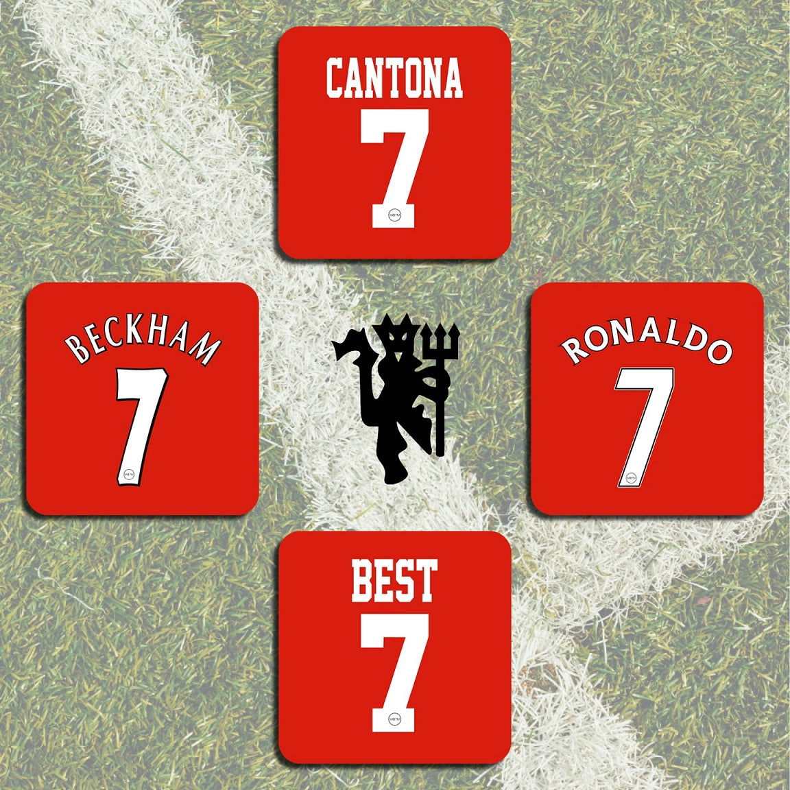 Manchester United Legends 7s Football Coasters - Set of 4