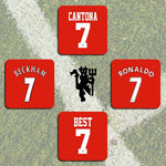Manchester United Legends 7s Football Coasters - Set of 4
