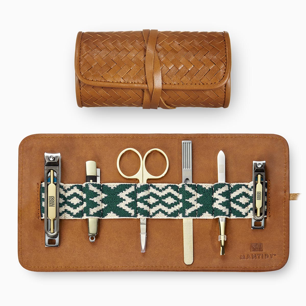 Mantidy® Herringbone Grooming Roll, Tan Racing Green & Cream Included