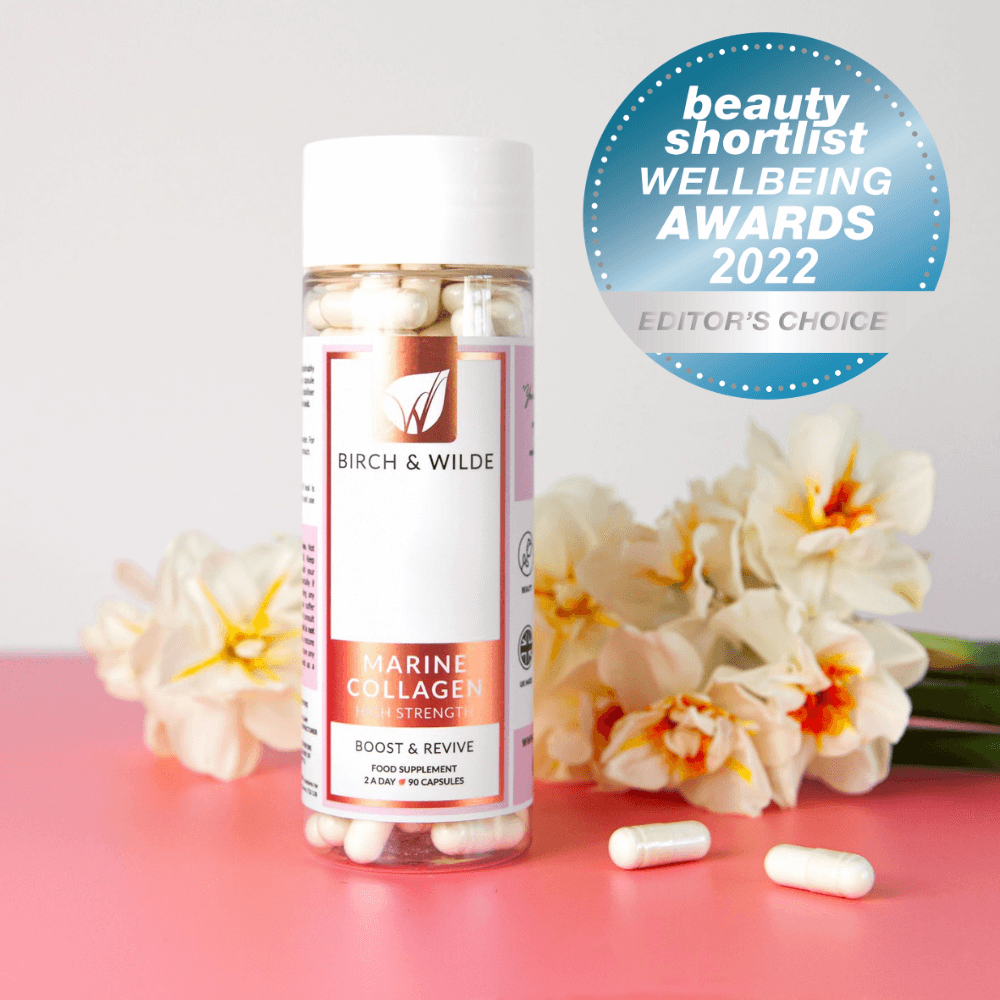 Birch & Wilde Marine Collagen 1200mg 90 Capsules Single Bottle