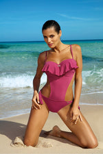 Marko Cuban-Style Push-Up One-Piece Monokini with Brazilian Back pink