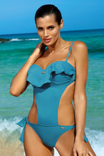 Marko Cuban-Style Push-Up One-Piece Monokini with Brazilian Back blue 2