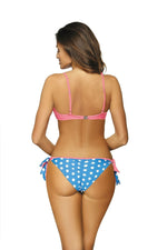Marko Dotted Push-Up Two-Piece Bikini Set with Tropical Flair