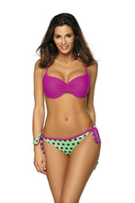 Marko Dotted Push-Up Two-Piece Bikini Set with Tropical Flair