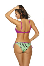 Marko Dotted Push-Up Two-Piece Bikini Set with Tropical Flair