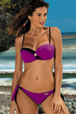 Marko Elegant Push-Up Two-Piece Bikini Set with Overlapping Neckline violet 4