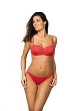 Marko Feminine Push-Up Two-Piece Bikini Set with Gold Brooch