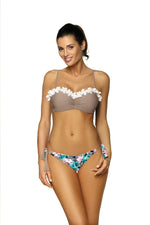 Marko Floral-Trim Push-Up Two-Piece Bikini Set with Brazilian Bottoms