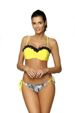 Marko Floral-Trim Push-Up Two-Piece Bikini Set with Brazilian Bottoms
