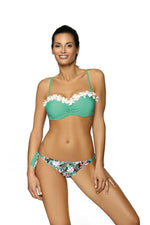 Marko Floral-Trim Push-Up Two-Piece Bikini Set with Brazilian Bottoms