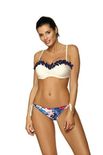 Marko Floral-Trim Push-Up Two-Piece Bikini Set with Brazilian Bottoms