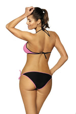 Marko Lace-Trim Push-Up Two-Piece Bikini Set with Melange Briefs