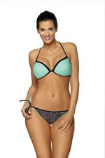 Marko Lace-Trim Push-Up Two-Piece Bikini Set with Melange Briefs